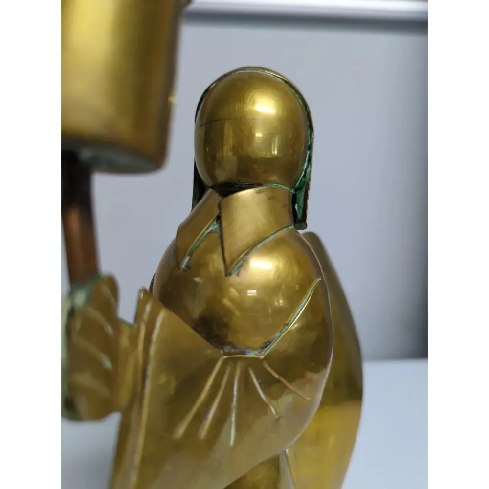Angel Candle Holders Made In Mexico Copper Brass Set Of 2 Christmas Holiday